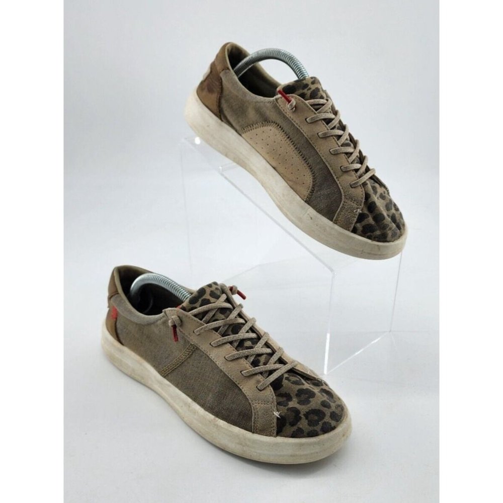 HEY DUDE Women's Karina‎ BEIGE LEOPARD Slip-On Casual Comfort Shoes Size 7